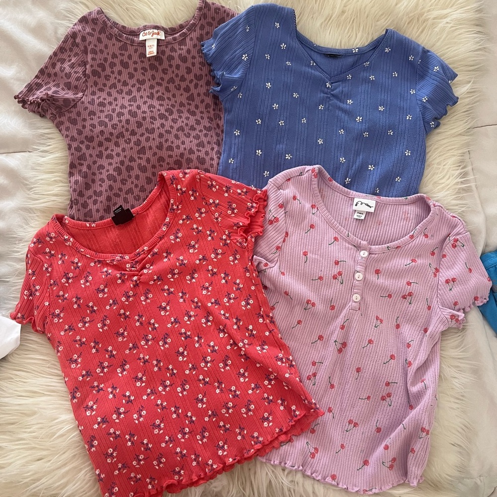 Girls Ribbed Henley Tops Lot Art Class + Cat & Jack S